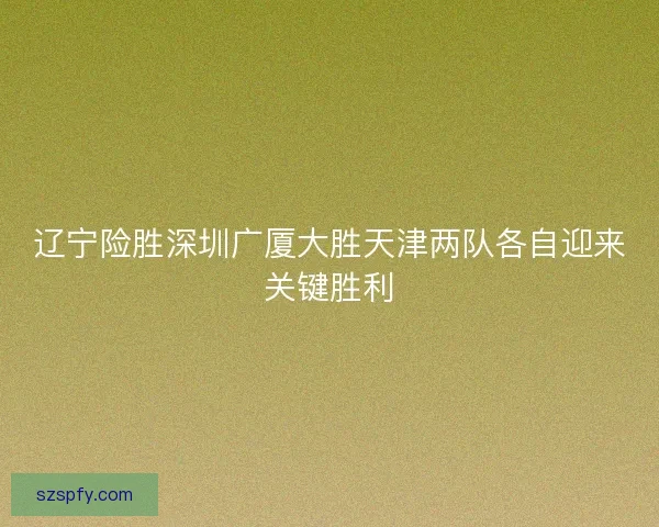 辽宁险胜深圳广厦大胜天津两队各自迎来关键胜利